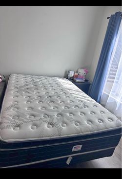 Full Size Mattress + Box Spring + Metal Bed Frame