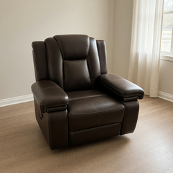 Leesworth Leather Power Recliner Gray – Like New Condition with USB - Alexandria, VA