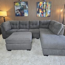 LIKE NEW- Ashley Furniture L Shape Gray Sectional L Shape Couch