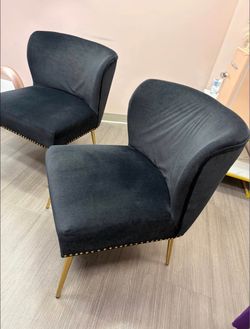 Black and gold velvet chairs