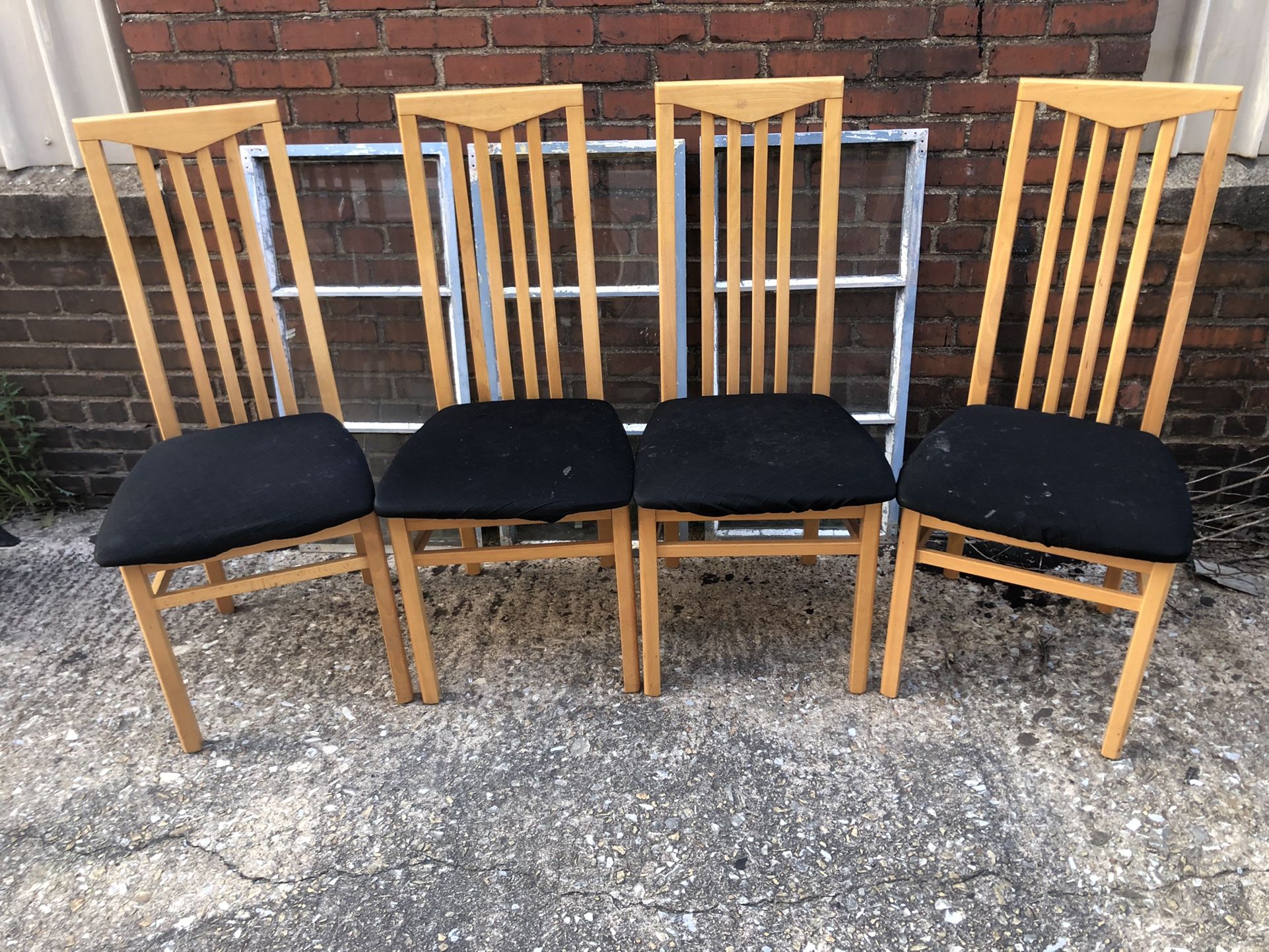 Teak Tall Back Dining Chairs