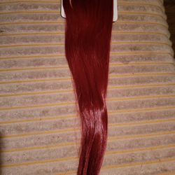 Red Straight Clip In Extension 