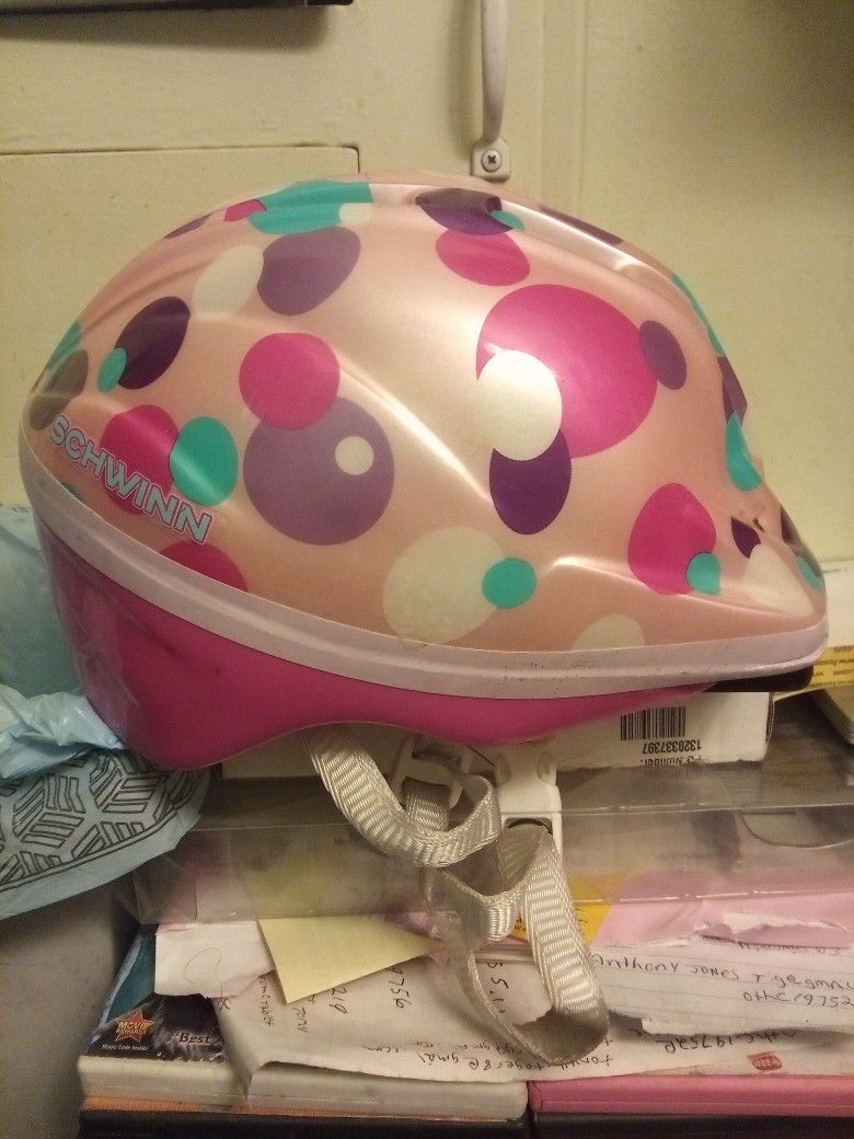 !! Girls Bicycle Helmet No Size On It Adjustable