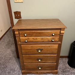 4 Drawer Antique Wood Dresser 