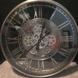 21"Clxeast Kensington Wall  Clock W  Moving Gears 