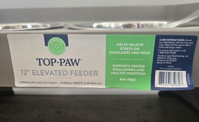 Raised Dog And Water Bowl