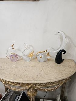 4 Murano Made In Italy Glass Figurines 