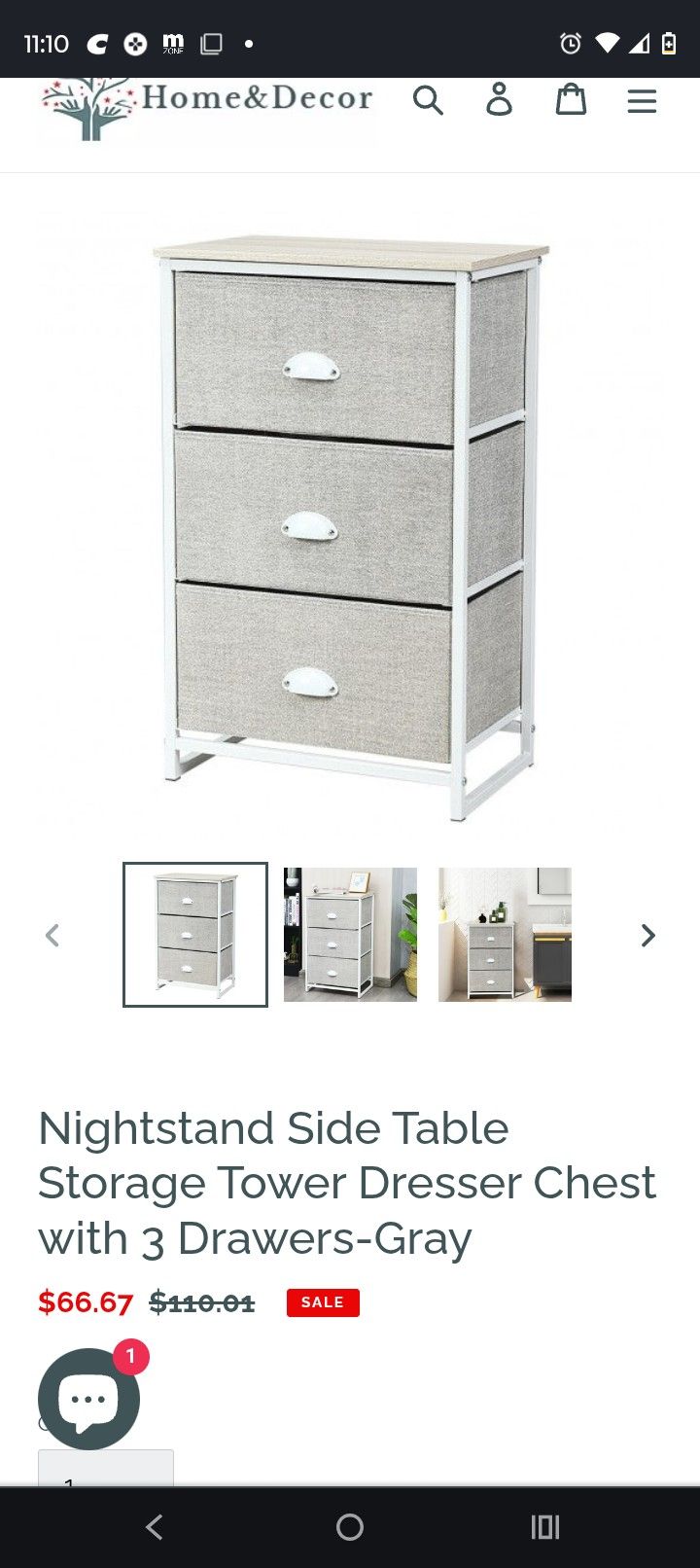 Nightstand Side Table And