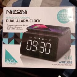 WIRELESS CHARGING DUAL ALARM CLOCK 