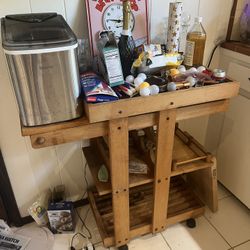 Bar Cart W/ Chalkboard Top