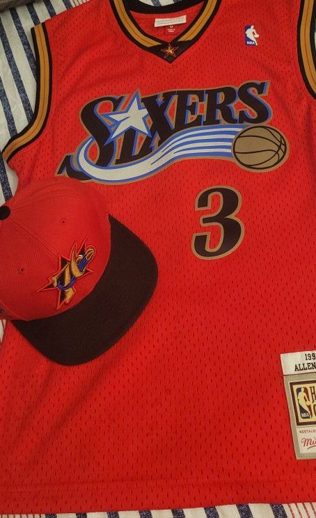 Iverson 76ers Jersey & Snapback Hat Set
