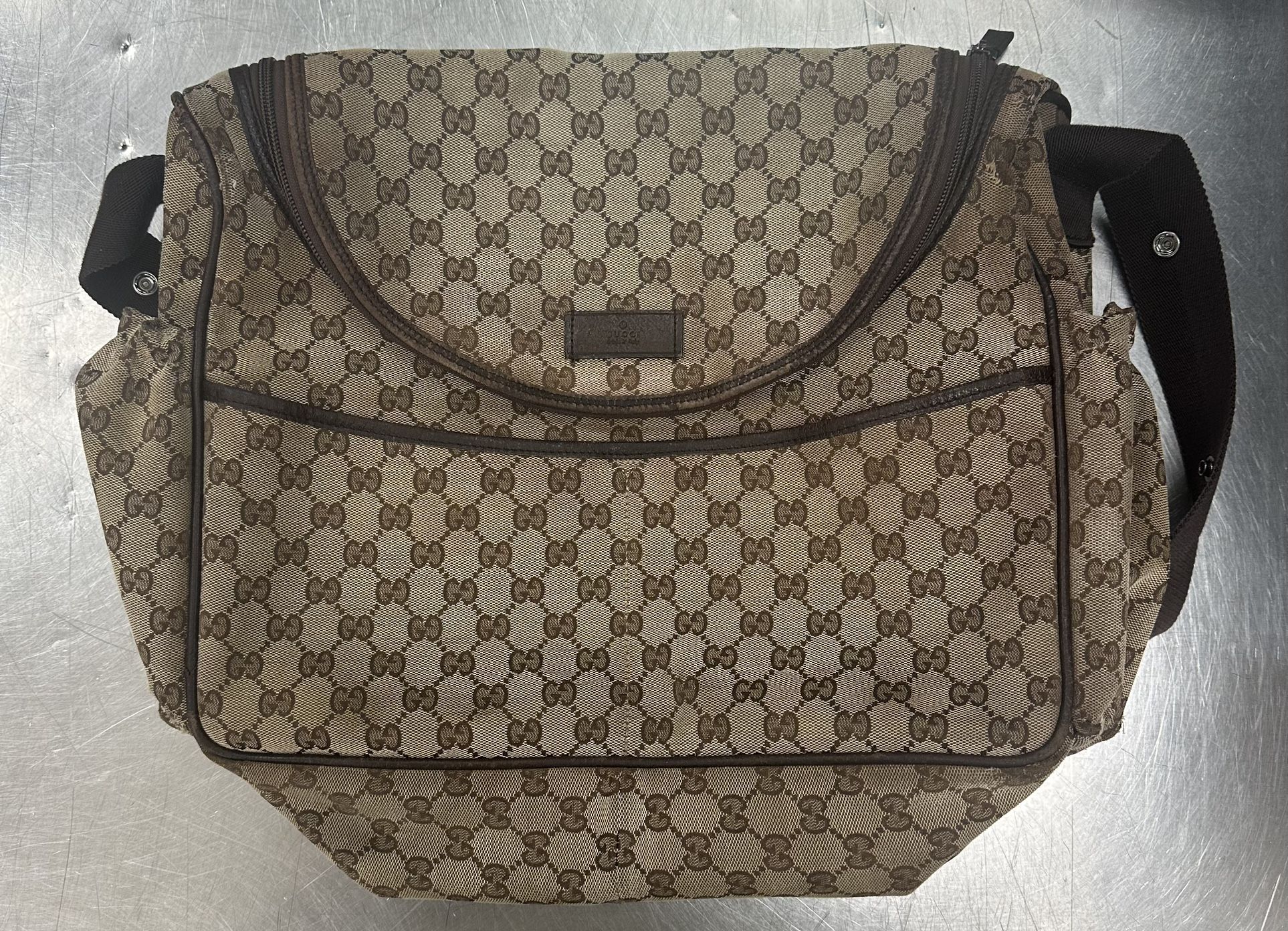 GUCCI Original GG Canvas Diaper Bag