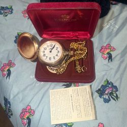 Westclox railroad pocket watch in case