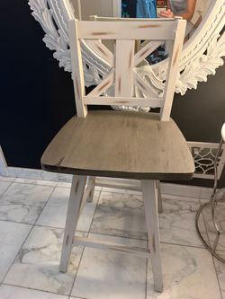 New Distressed Wood Stools
