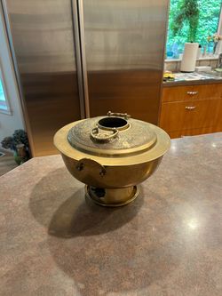 Vintage Korean Sinseollo Brass Hot Pot Steamer