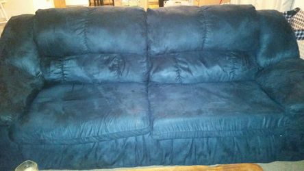 Blue microfiber couch