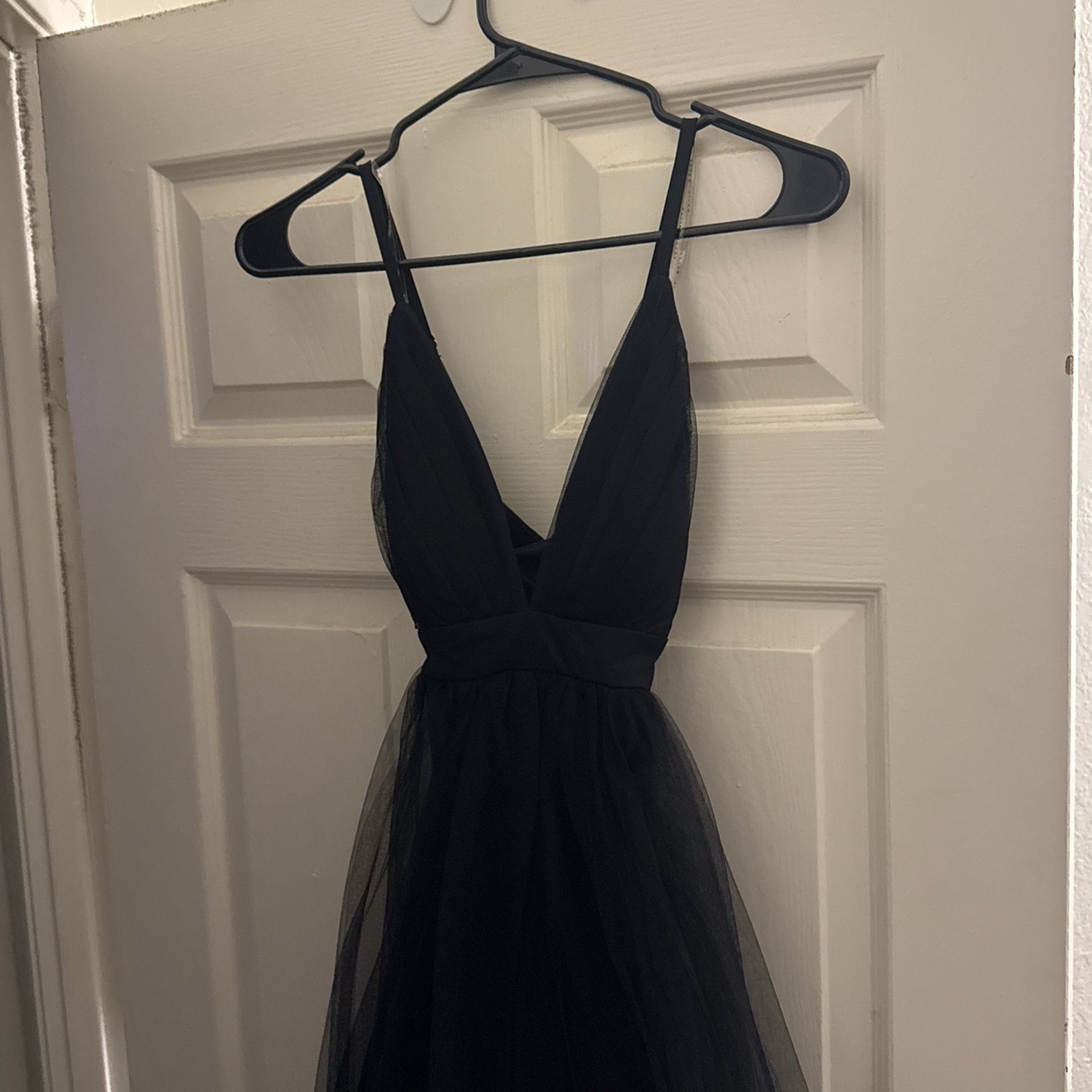 Haute Monde Maxi Dress - Black Tulle