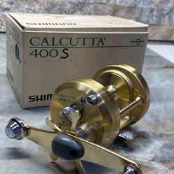 Shimano CALCUTTA 400S GOLD "NO" Levelwind Fishing Reel -XLNT PLUS in BOX!!