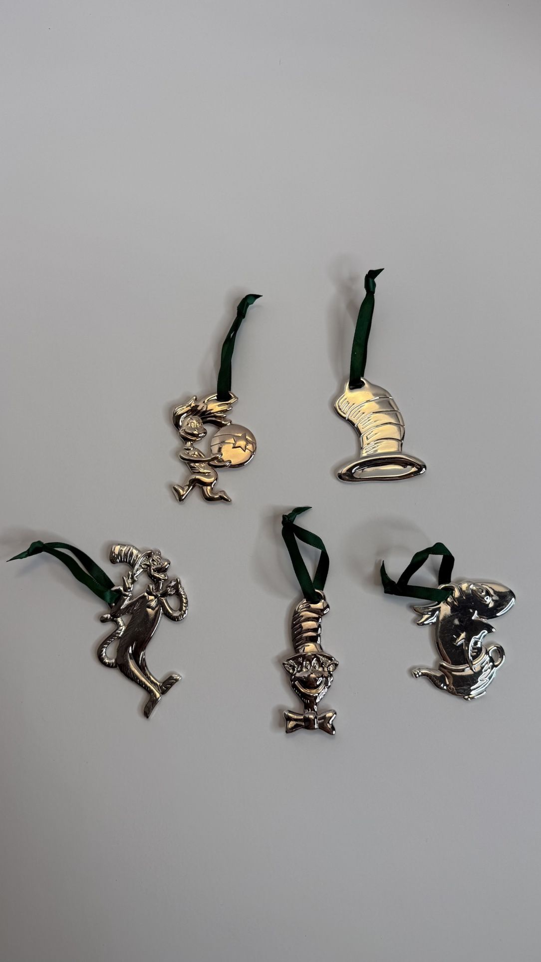 Dr. Seuss Cat in the Hat Metal Ornaments Set of 5 • Official Movie 2003