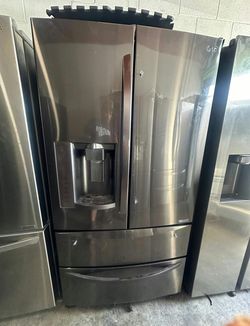 LG 3-Door Refrigerator Black Stainless Steel