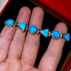 Larimar Tennis Bracelet 925 Solid Sterling Silver Custom Handmade