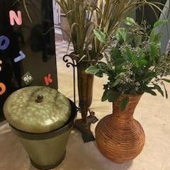 Decorative Plants And Metal Container