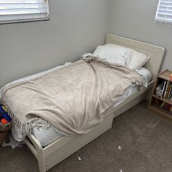 2 Twin Beds With Storage And Mattress