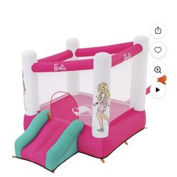 Barbie Bounce House with Extra-Wide Slide, Mesh Walls and Blower, Indoor/Outdoor, Ages 3+