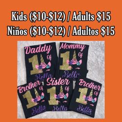 Unicorn Personalized Birthday Shirts / Playeras Personalizadas De Unicornio