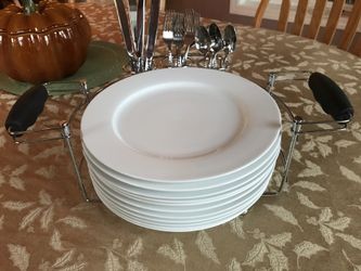 Serving caddy with plate holder