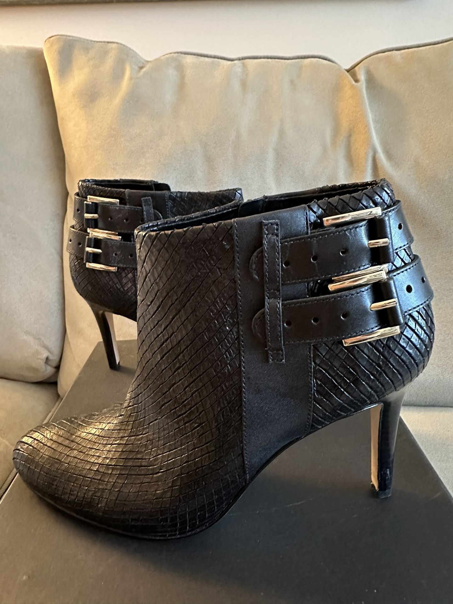 Ann Taylor Amalia Double Buckle Ankle Booties