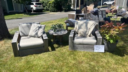 Teak Industrial Grade Patio Chair Set