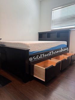 New Full Bed With Mattress And Drawers