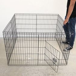 (Brand New) $44 Dog 8-Panel Playpen, Each Panel 30” Tall X 24” Wide Metal Pet Gate Exercise Fence Crate Kennel