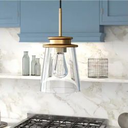 Hailey Home Elwood 1 -Light Brass Transitional Clear glass Drum Mini Hanging Pendant light

Model #PD0726 3 Lights