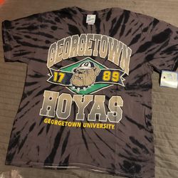 47 Brand Vintage Tubular Georgetown Hoyas Tie Dye T-Shirt Mens Large Grey NEW