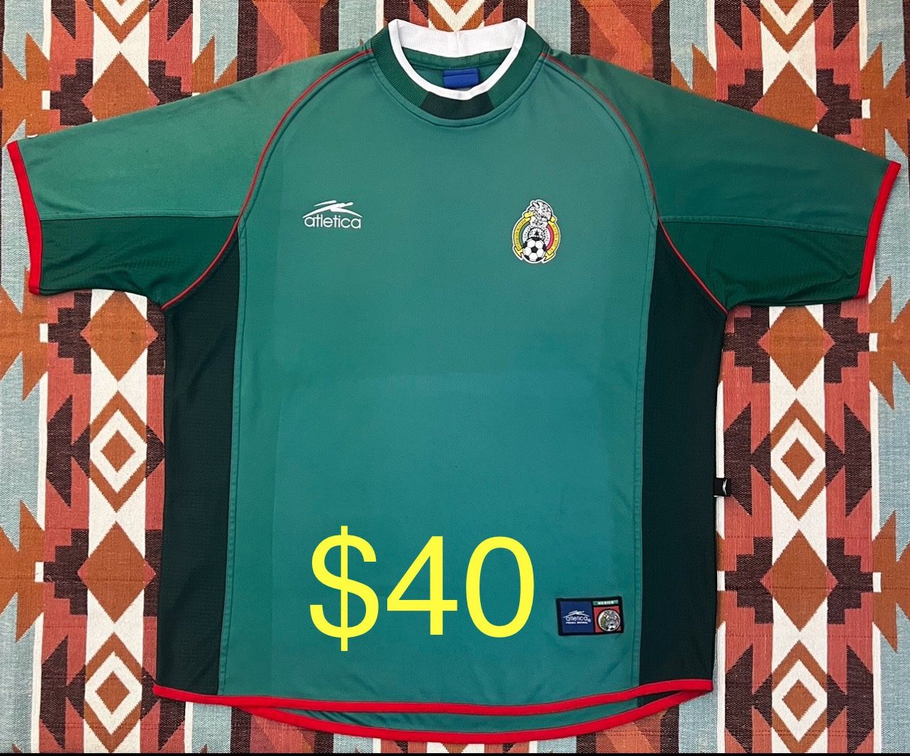 Maillot Mexique Atletica 2002 – Cuauhtémoc Blanco – Taille L – Vert – Vintage