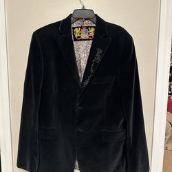 Robert Graham Velvet Dragon Jacket Size 42 Made In Italy Black