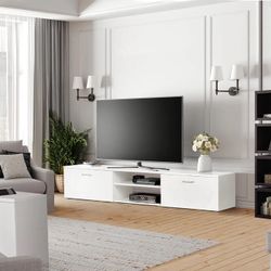 White TV Stand - Holds Up To 65" TV