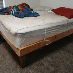 Freee Wooden Bed Frame With 2 Matresses!