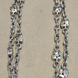 JOHN HARDY Silver Chain Heritage Kali Station 925 Necklace 36” long 121.5 Gr. JOHN HARDY Silver Chain Heritage Kali Station 925 Necklace 36” long 121.