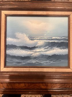 Vintage Signed Beach Scene