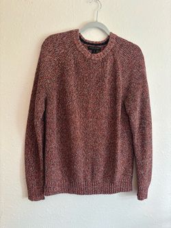 Banana Republic Men's Heathered Heavyweight Orange Crewneck Sweater