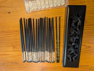 10+1 Pair Chopsticks, Inlaid w/ Box