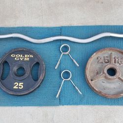 Olympic Weights And Curl Bar 