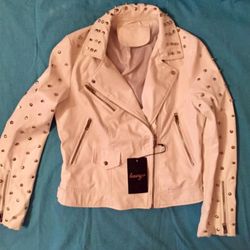 White Leather Jacket 