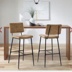 NEW IN BOX Bar Stools w/ Black Metal Frame (4)