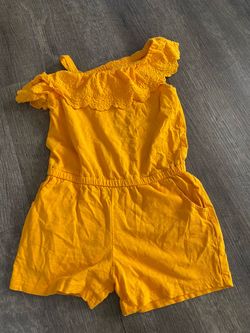 Girls mustard shirt romper size 4t by Cat & Jack #16