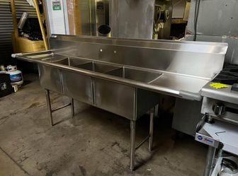 3 tub sink Commercial Restaurant NSF approved 90” NEW