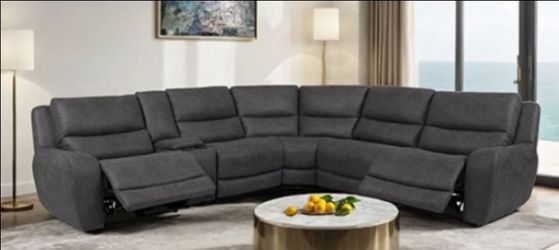 Brand New Grey Super Plush Power Reclining Sectional Sofa